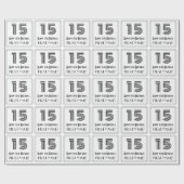 15e verjaardag: Art Deco geïnspireerde stijl "15" Cadeaupapier (Vlak)