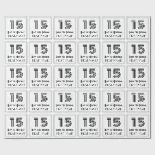 15e verjaardag: Art Deco geïnspireerde stijl "15" Cadeaupapier