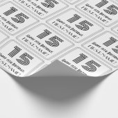 15e verjaardag: Art Deco geïnspireerde stijl "15" Cadeaupapier (Hoek)