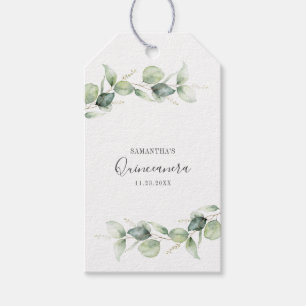 15e verjaardag Eucalyptus Quinceanera Greenery Cadeaulabel
