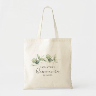 15e verjaardag Eucalyptus Quinceanera Greenery Tote Bag