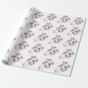 15e verjaardag Foto Girl Collage Pink Flower White Cadeaupapier