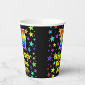 15e verjaardag: Fun Stars Pattern en Rainbow 15 Papieren Bekers (Links)