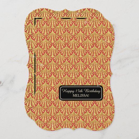 15e verjaardag Glam Grote Gatsby-stijl Kaart (Voorkant / Achterkant)