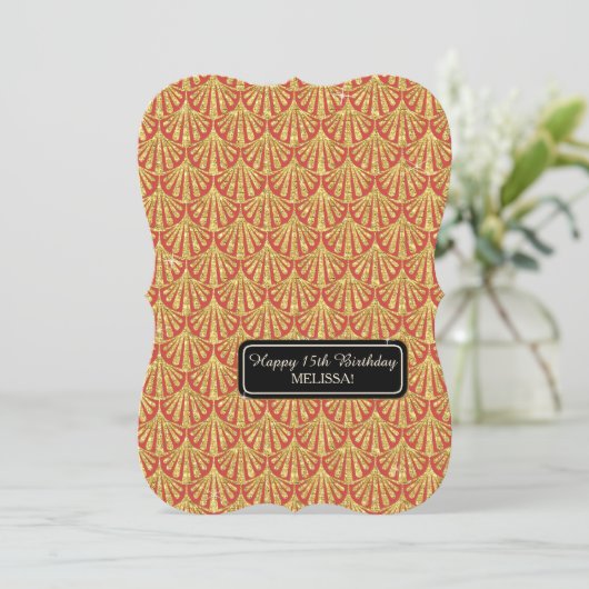 15e verjaardag Glam Grote Gatsby-stijl Kaart (Staand voorkant)