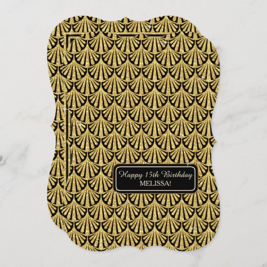 15e verjaardag Glam Grote Gatsby-stijl Kaart (Voorkant / Achterkant)