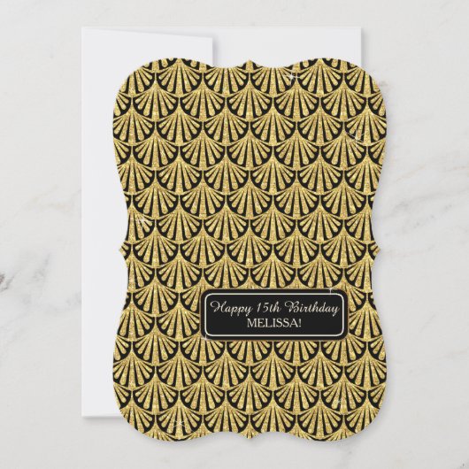 15e verjaardag Glam Grote Gatsby-stijl Kaart (Voorkant)