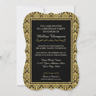 15e verjaardag Glam Grote Gatsby-stijl Kaart