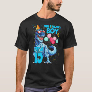 15e verjaardag jongen dinosaurus feest voor 15 jaa t-shirt