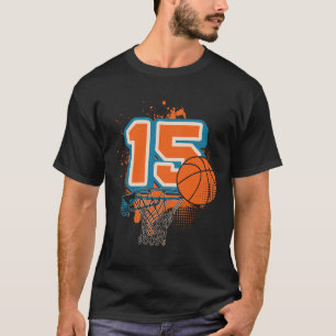 15e verjaardag jongen skelet speler skelet 15 jaar t-shirt