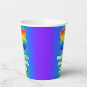 15e verjaardag: kleurrijk, vun regenboogpatroon # papieren bekers (Links)