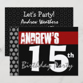 15e verjaardag moderne versie voor im Red White Bl Kaart (Voorkant / Achterkant)