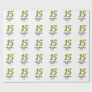 15e verjaardag Quiencenera Datum toevoegen Gouden  Cadeaupapier