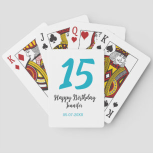 15e verjaardag Quiencenera Datum toevoegen Jaar Bl Pokerkaarten