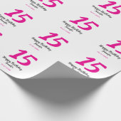 15e verjaardag Quiencenera Datum toevoegen Jaar ro Cadeaupapier (Hoek)