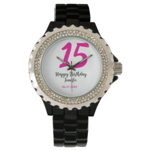 15e verjaardag Quiencenera Datum toevoegen Jaar ro Horloge