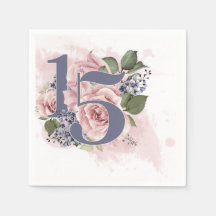 15e Verjaardag Quinceanera Chic Floral Waterverf