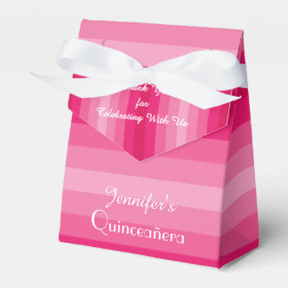 15e Verjaardag Quinceañera, Naam, Roze Streep Bedankdoosjes