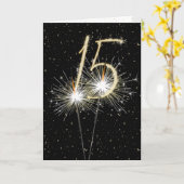 15e verjaardag sparklers kaart (Gele Bloem)