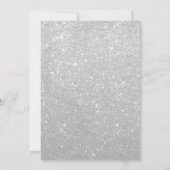 15e verjaardag Uitnodiging Black en Silver Glitter (Achterkant)