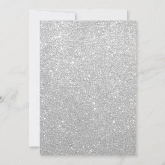 15e verjaardag Uitnodiging Black en Silver Glitter (Achterkant)