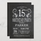 15e verjaardag Uitnodiging karton (Voorkant / Achterkant)