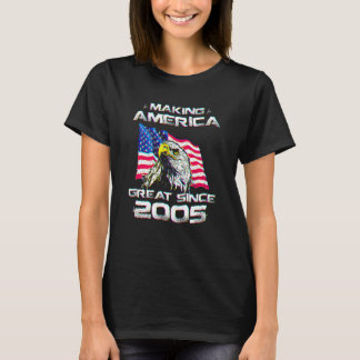 15e Verjaardag Usa Vlag Amerika Groot Maken Sinds T-shirt