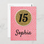 15e - Verjaardag wenst kaart meisje (Voorkant / Achterkant)