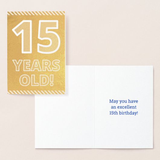 15ème anniversaire : Grave "15 ans !" Carte Gold F (Affichage)