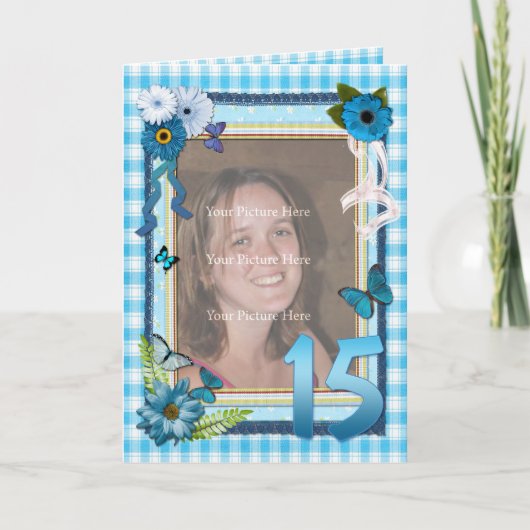 15ème carte photo pour un anniversaire (Devant)