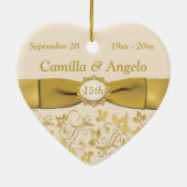 15ème Ornement de Noël d'anniversaire de mariage (Dos)