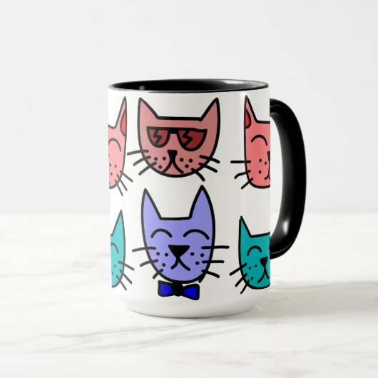 15oz combinatie aangepaste Kat Mok door Zazz_it (Voorkant rechts)