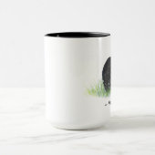 15oz Mama Ours noir Ours blanc Mug noir manche (Centre)