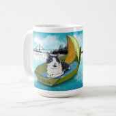 15oz Mok: Capt Oliver en de SS OASis (kat op boot) Koffiemok (Voorkant links)