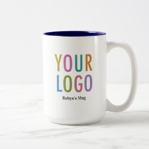 15oz Navy Blue Inner Logo Mug Nom personnalisé Ent