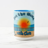 15oz Sea The World avec Chris Coffee Mug Blue 2 (Centre)