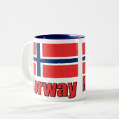 15oz Two Tone Mok Blue\White Noorwegen/Flag (Voorkant links)