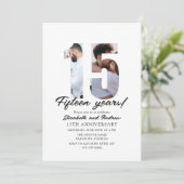 15th Anniversary with Photo Minimalist Kaart (Staand voorkant)