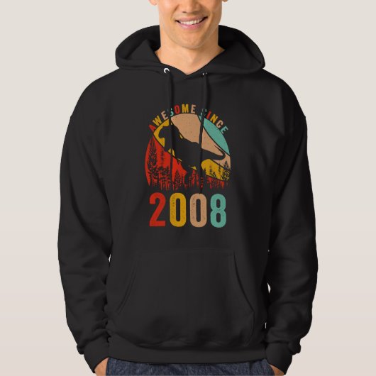 15th Bday Dinosaur T Rex Boys Retro Awesome Since  Hoodie (Voorkant)