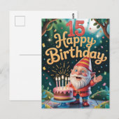 15th Birthday Gnome Celebration Briefkaart (Voorkant / Achterkant)