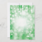 15th Birthday Invitation Green Glitter Kaart (Achterkant)