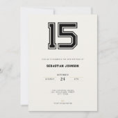 15th Birthday Invitation - Minimal Sport Style (Devant)