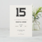 15th Birthday Invitation - Minimal Sport Style (Debout devant)