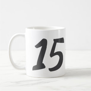 15th Birthday Naam toevoegen Datum Jaar Black sjab Koffiemok