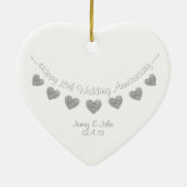 15th Crystal Wedding verjaarary heart ornament (Achterkant)
