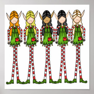 15x15 Elf Magic KerstPoster Poster