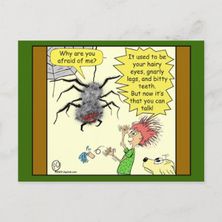 1605 Bang voor spinnen Cartoon Briefkaart