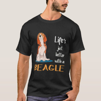 160 Het leven is beter met een Beagle T-shirt