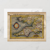 1610 Carte de Cornwall, Devon, Somerset, etc... (Devant / Derrière)