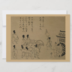 1626 Kan'ei Gyōkō 寛永行幸 Kano School Japan Houtsnede Feestdagenkaart
